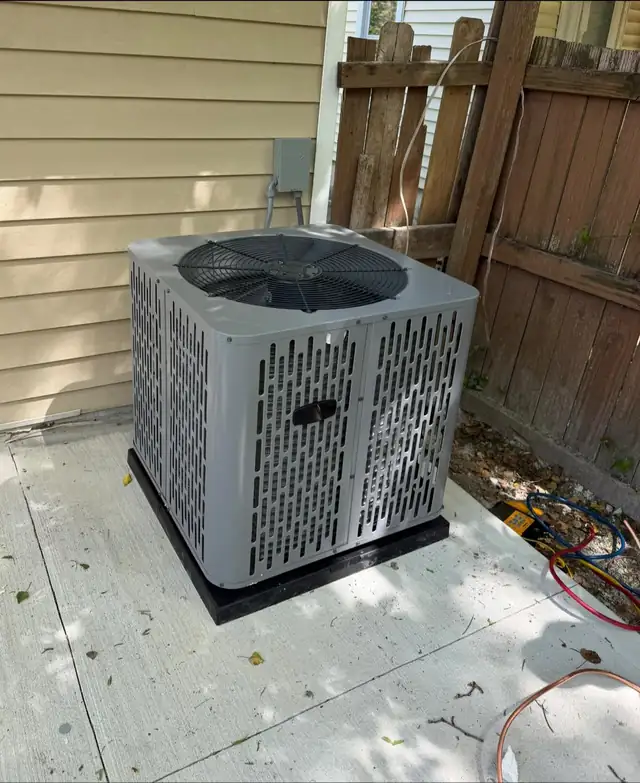 New condenser on a deck